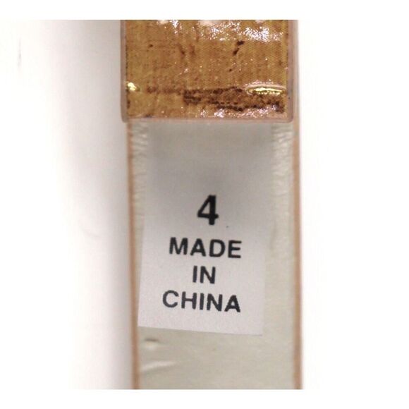 BROWN GOLD CORK LEATHER 1/2"Wd DRESS CASUAL WOMEN'S BELT Sz XS/4 (A83 - Picture 8 of 13